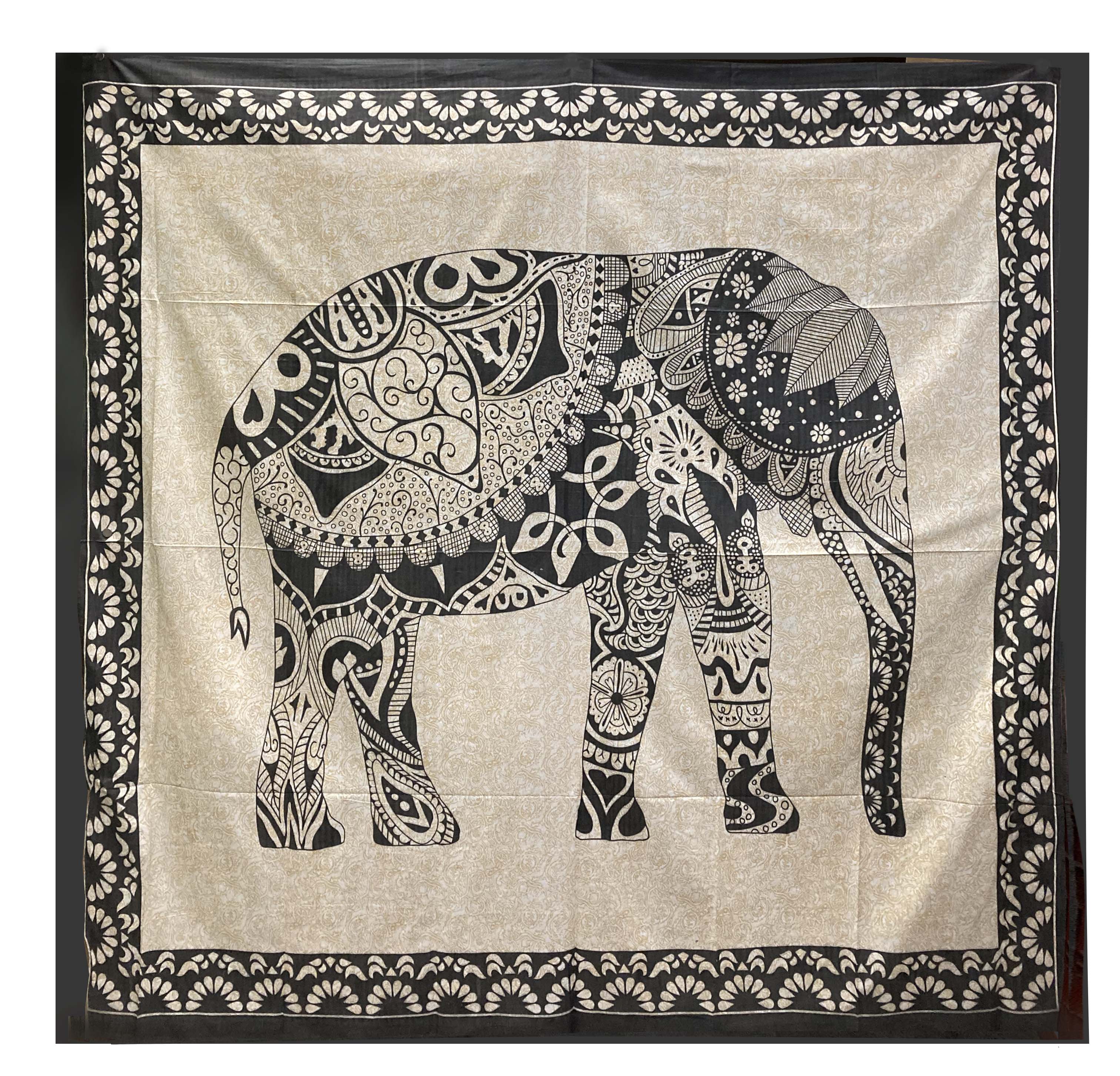 Black & White Elephant  bedsheet
