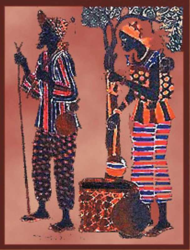 Mini African couple hanging © Bleu Clair