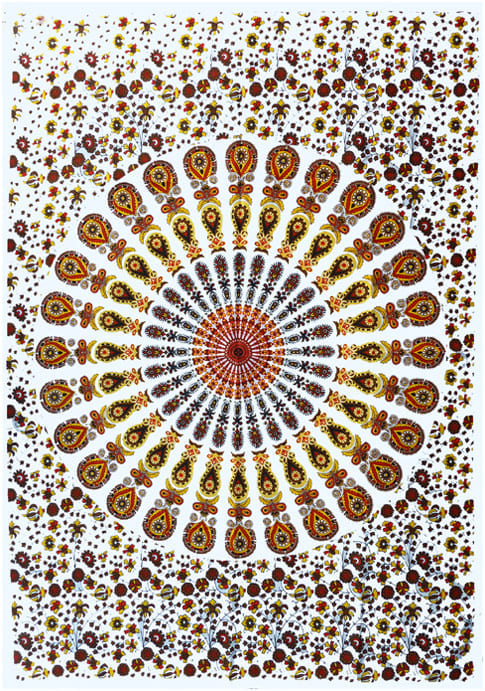 Mini Mandala yellow & red wall hanging