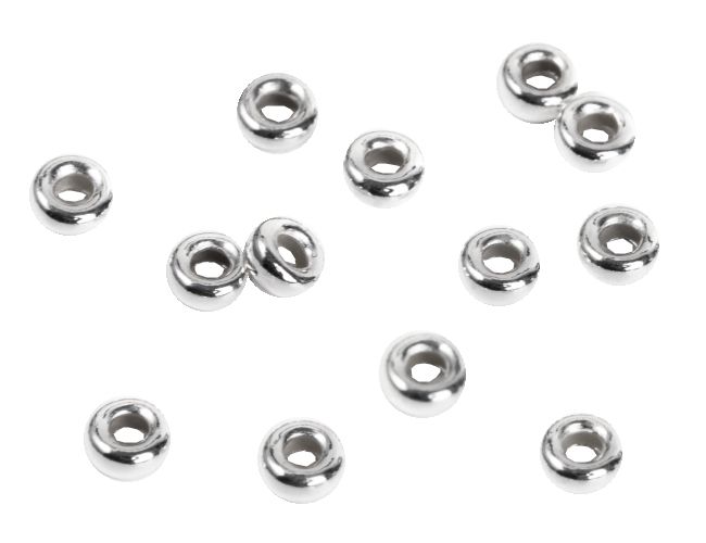 925 Silver Donut Charm Beads 4mm x 20