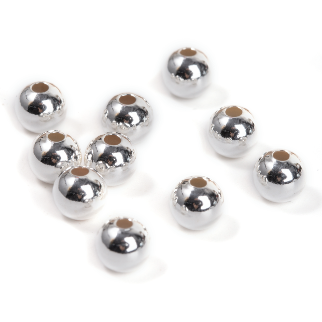 925 Silver Charm Beads Balls 6mm x 10