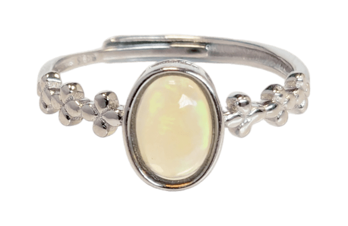 incense at 925 Silver Ring Adjustable Opal AA 5x7mm|gb