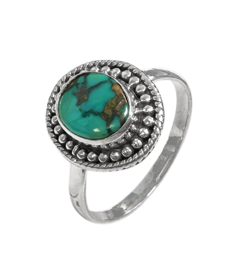 incense at 925 Silver Ring Tibetan Turquoise AA T58