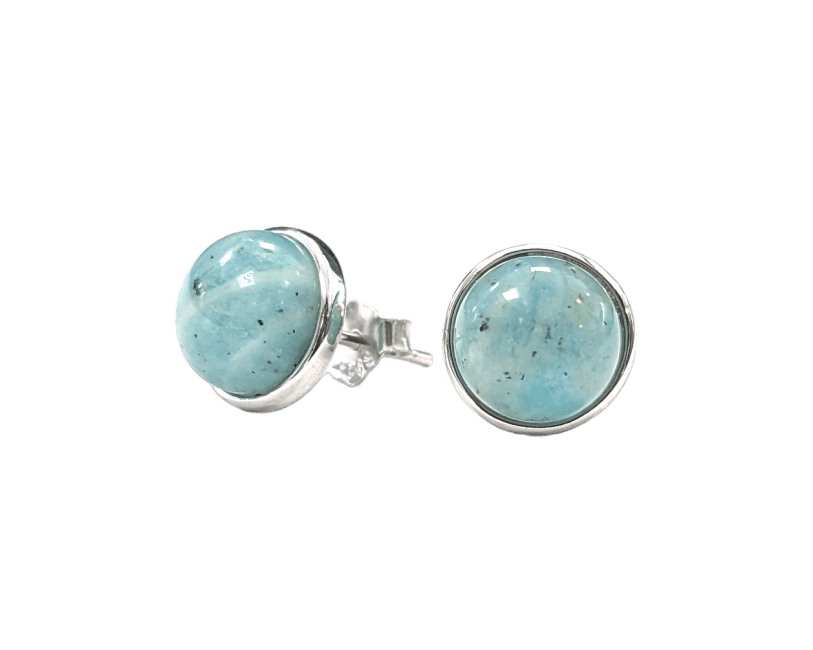 925 Silver Earrings Amazonite AA 8mm