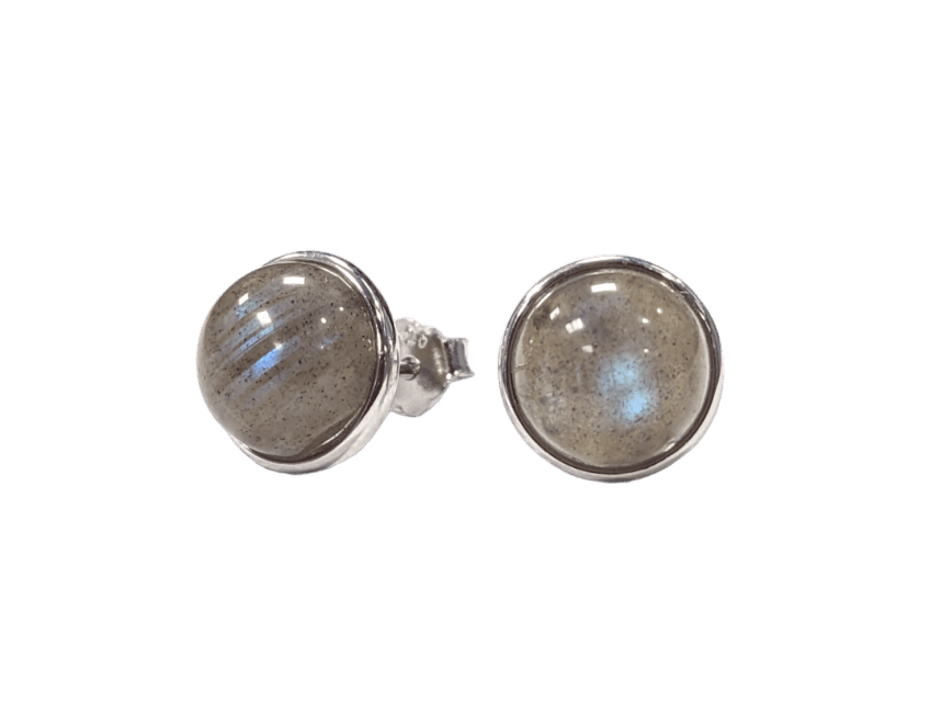 925 Silver Labradorite A+ Earrings 8mm