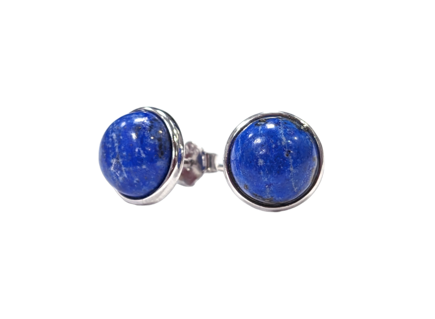925 Silver Lapis Lazuli AA Earrings 8mm