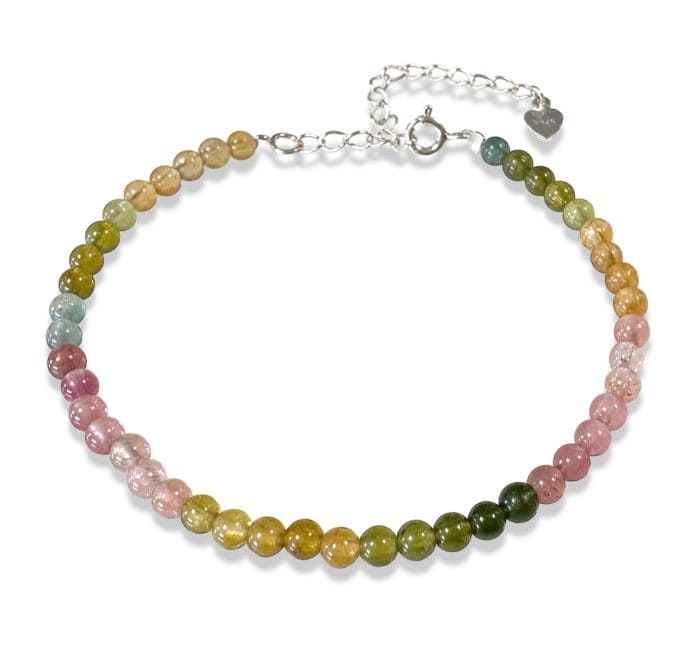 incense at Multicolored Tourmaline Bracelet AA Heart 925 Silver 3mm
