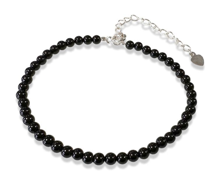 Onyx Heart Bracelet 925 Silver 3mm