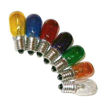 7 Colored Bulbs for Salt and Selenite Lamps 15W