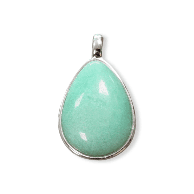 Amazonite 925 Silver Drop Pendant 23.5mm