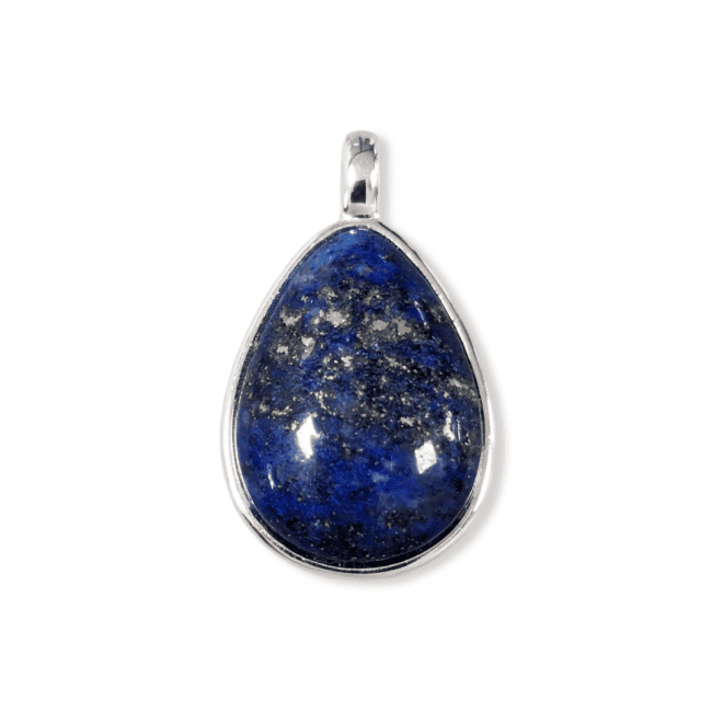 925 Silver Lapis Lazuli AA Drop Pendant 23.5mm