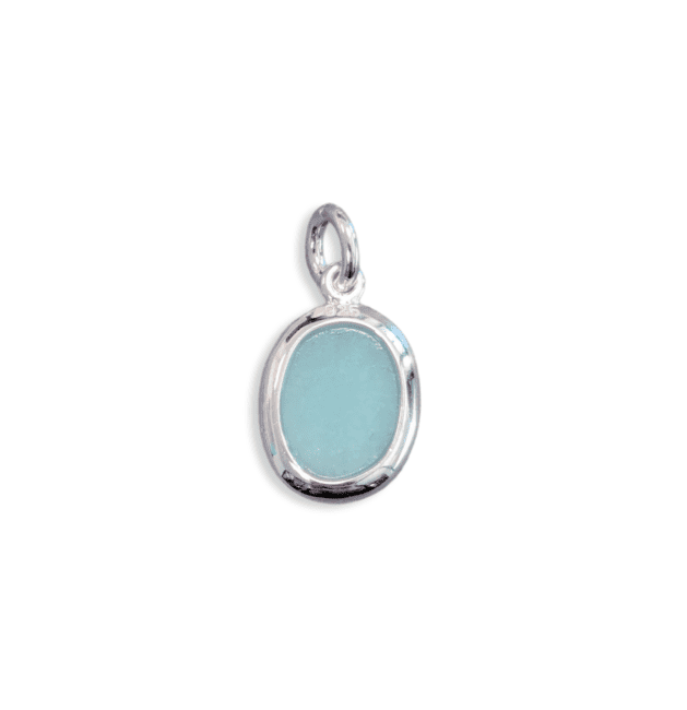 925 Silver Oval Pendant Amazonite AA 13mm