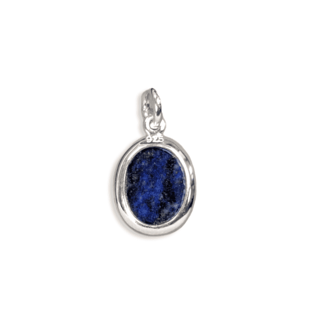 925 Silver Oval Pendant Lapis Lazuli AA 13mm