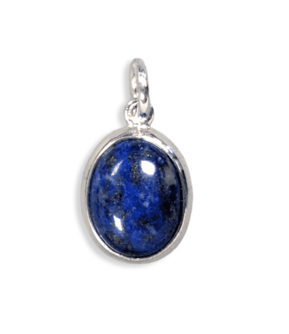 925 Silver Oval Pendant Lapis Lazuli AA 13mm