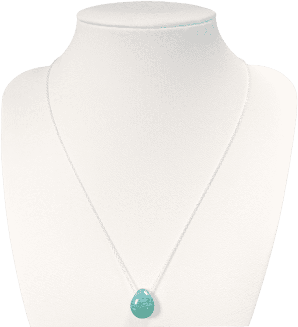 925 Silver Necklaces Pierced Stone Amazonite AA 14mm