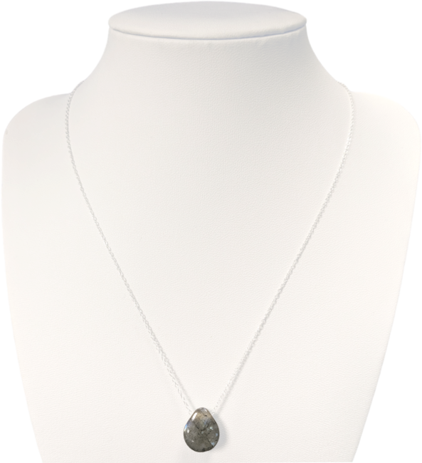 925 Silver Necklaces Pierced Stone Labradorite A+ 14mm