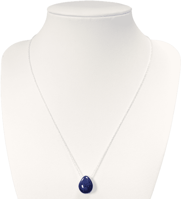 925 Silver Necklaces Pierced Stone Lapis Lazuli AA 14mm