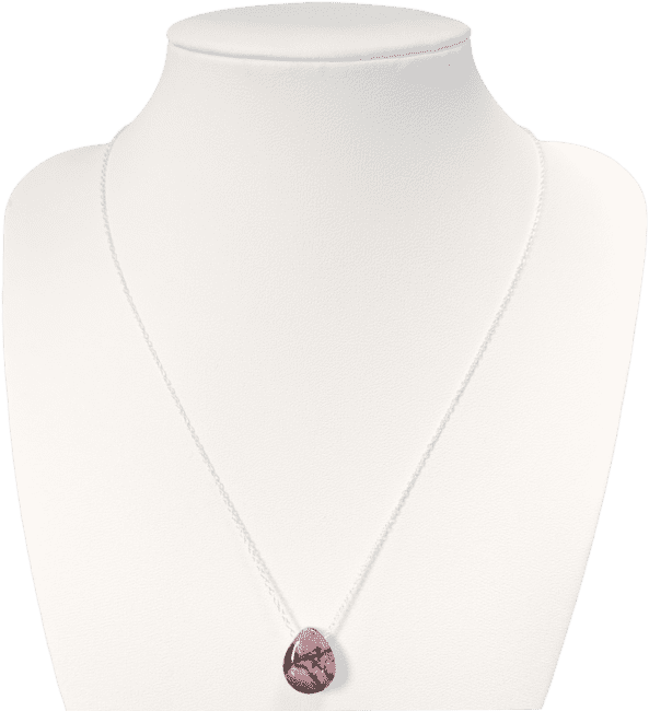 925 Silver Necklaces Rhodonite Pierced Stone A 14mm