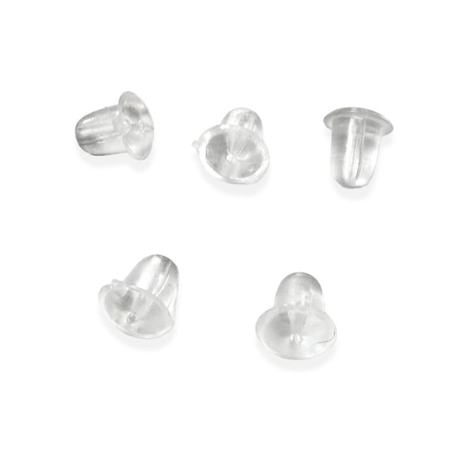 Transparent Silicone Earring Backs 4-5mm x100