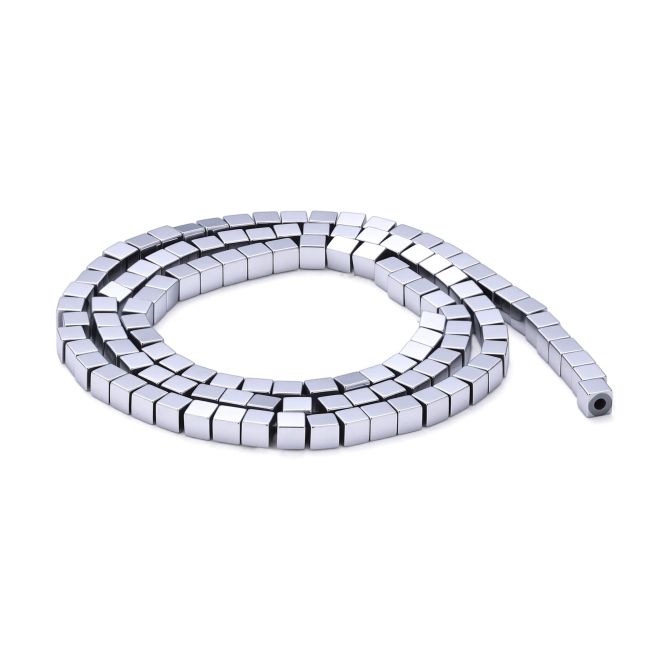 Square Silver Hematite Spacer Beads – 3×3 mm