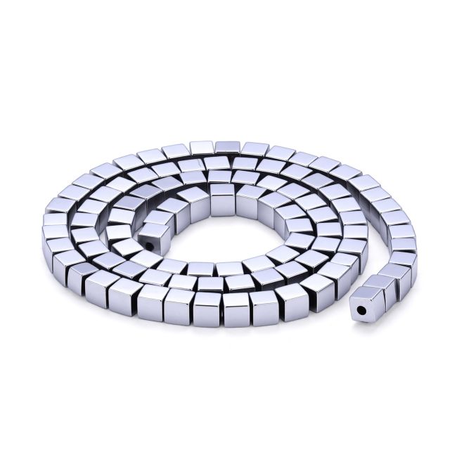 Square Silver Hematite Spacer Beads – 4×4 mm