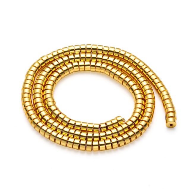 Gold Hematite Spacer Beads – 3×1 mm