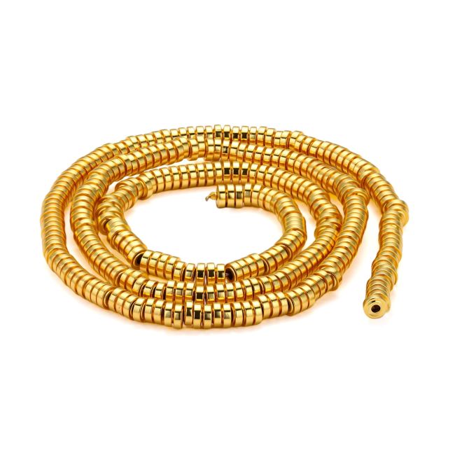 Gold Hematite Spacer Beads – 4×1 mm