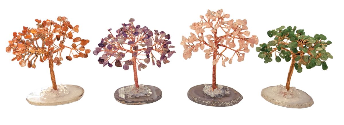 Tree of Life Rose Quartz on Agate 12-13cm