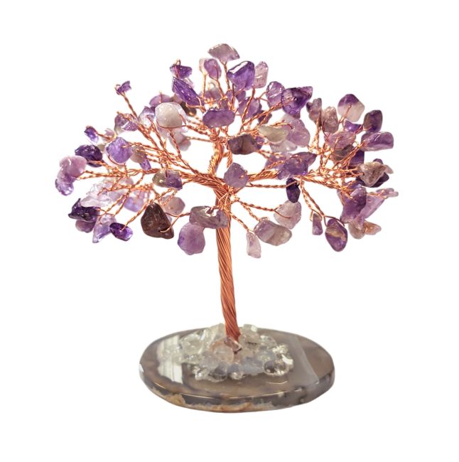 Tree of Life Amethyst on Agate 12-13cm