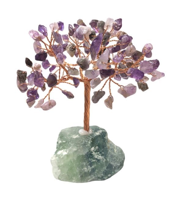 Tree of Life Amethyst on Green Fluorite Druse 12-13cm