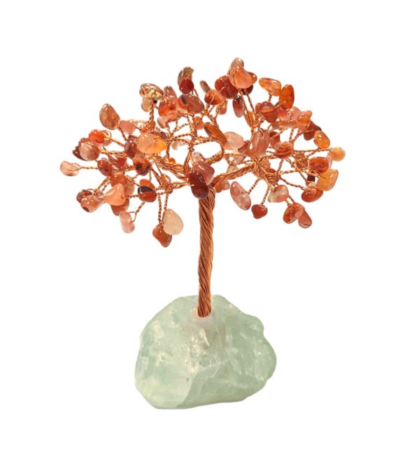 Tree of Life Red Agate on Green Fluorite Druse 12-13cm