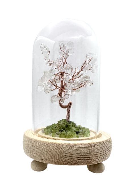 Tree of Life Rock Crystal under dome with box