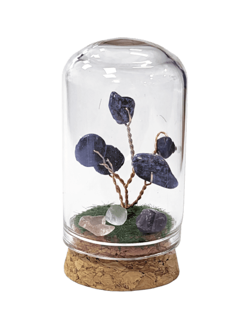 Small Tree of Life Lapis Lazuli under Glass Bell 5.8cm