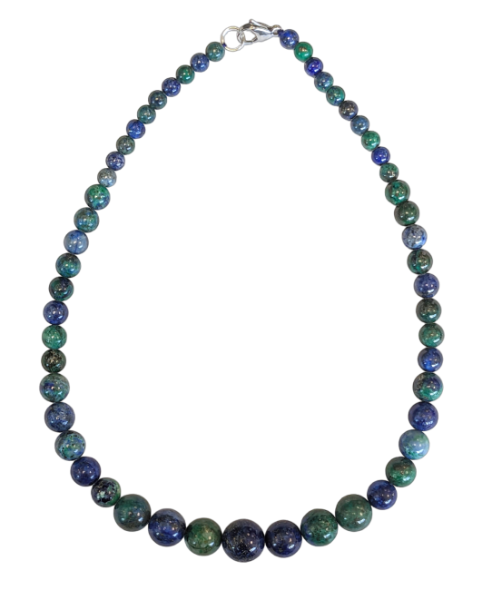 Malachite & Azurite Treated Necklace Drop Beads 6-14mm 45cm