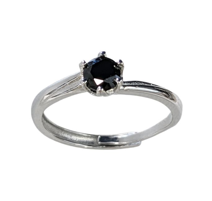 AA Spinel Adjustable White Copper Solitaire Ring