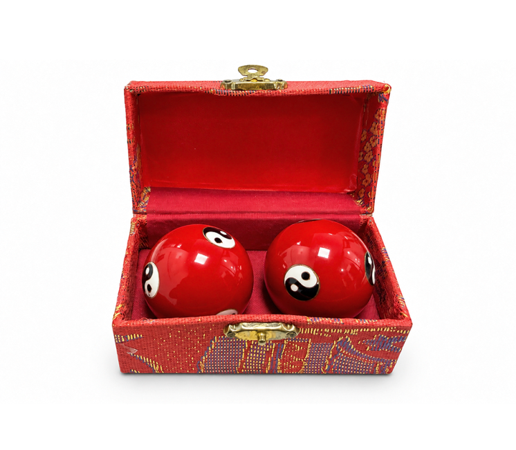 Red Yin Yang Chinese Massage Balls 4.2 cm