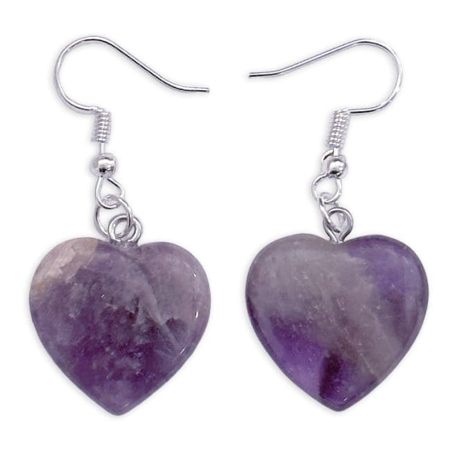 20mm Amethyst Heart Earrings