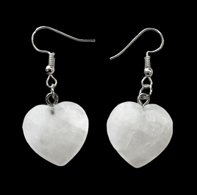 20mm Rock Crystal Heart Earrings