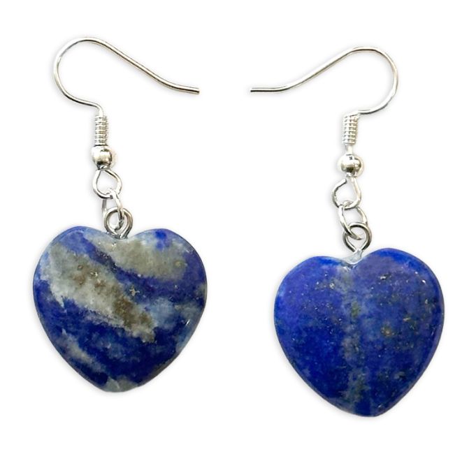 20mm Lapis Lazuli Heart Earrings