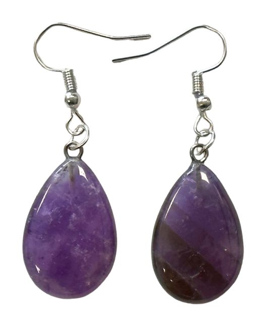 Amethyst Drop Earrings 25mm