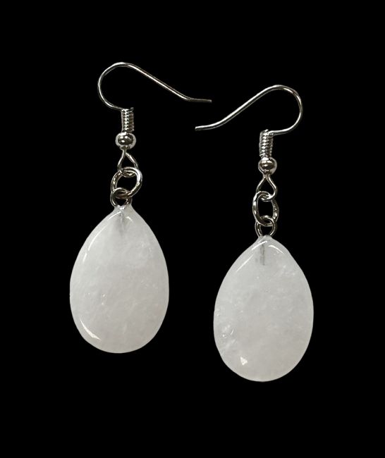 Rock Crystal Drop Earrings A 25mm