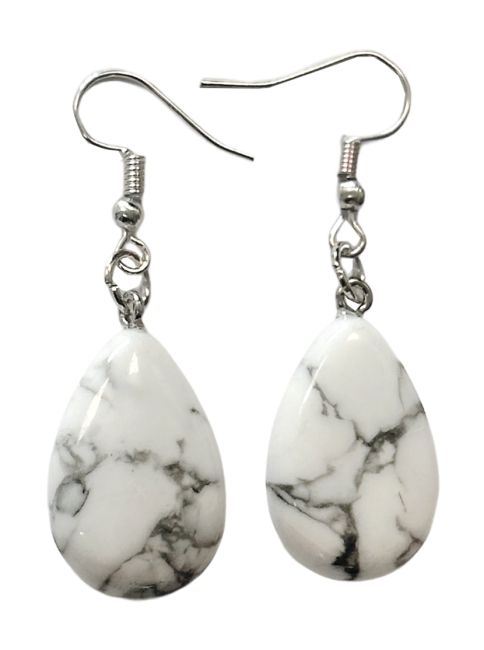 Howlite A 25mm Drop Earrings