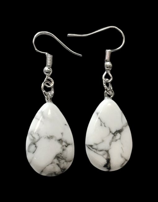 Howlite A 25mm Drop Earrings