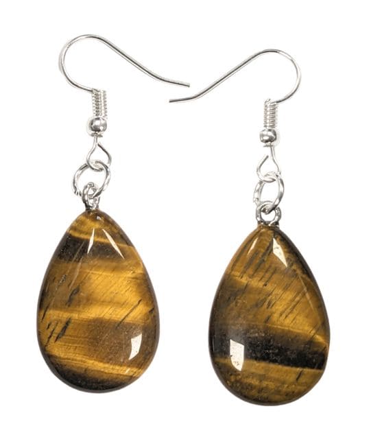 Tiger Eye Drop Earrings A 25mm