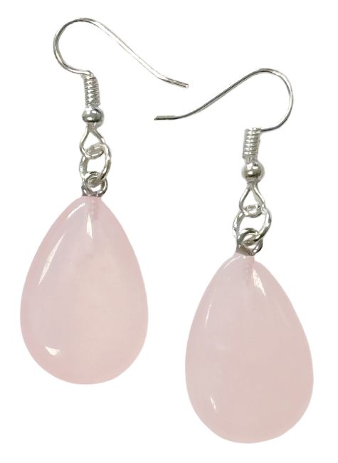 Rose Quartz A 25mm Drop Earrings