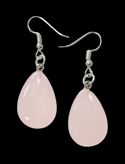 Rose Quartz A 25mm Drop Earrings