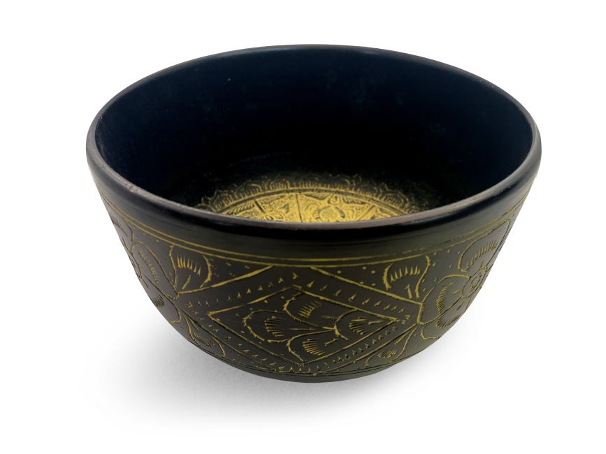Tibetan singing bowl in aluminum with engravings - 16cm