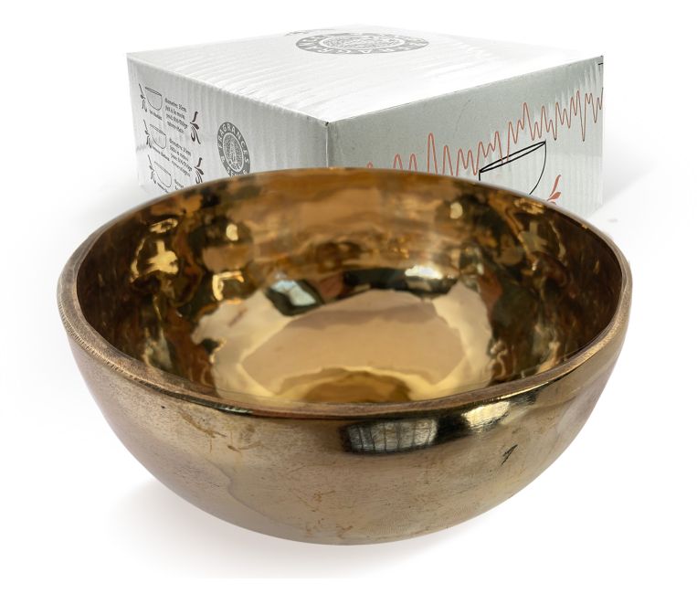Tibetan singing bowl gold without mesh 16cm