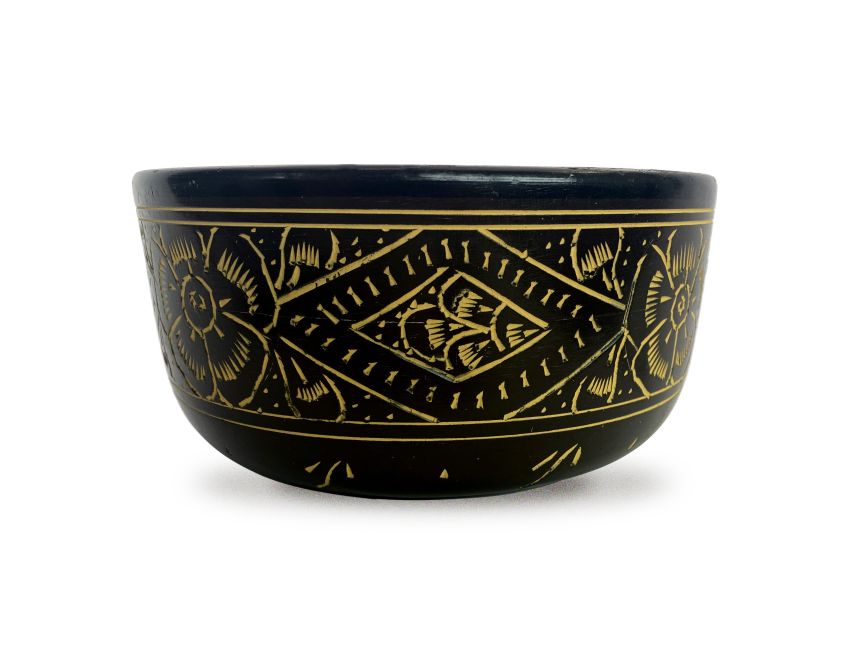 Tibetan singing bowl in aluminum with engravings - 18 cm