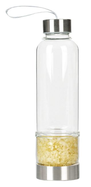 Bottle with Citrine crystals